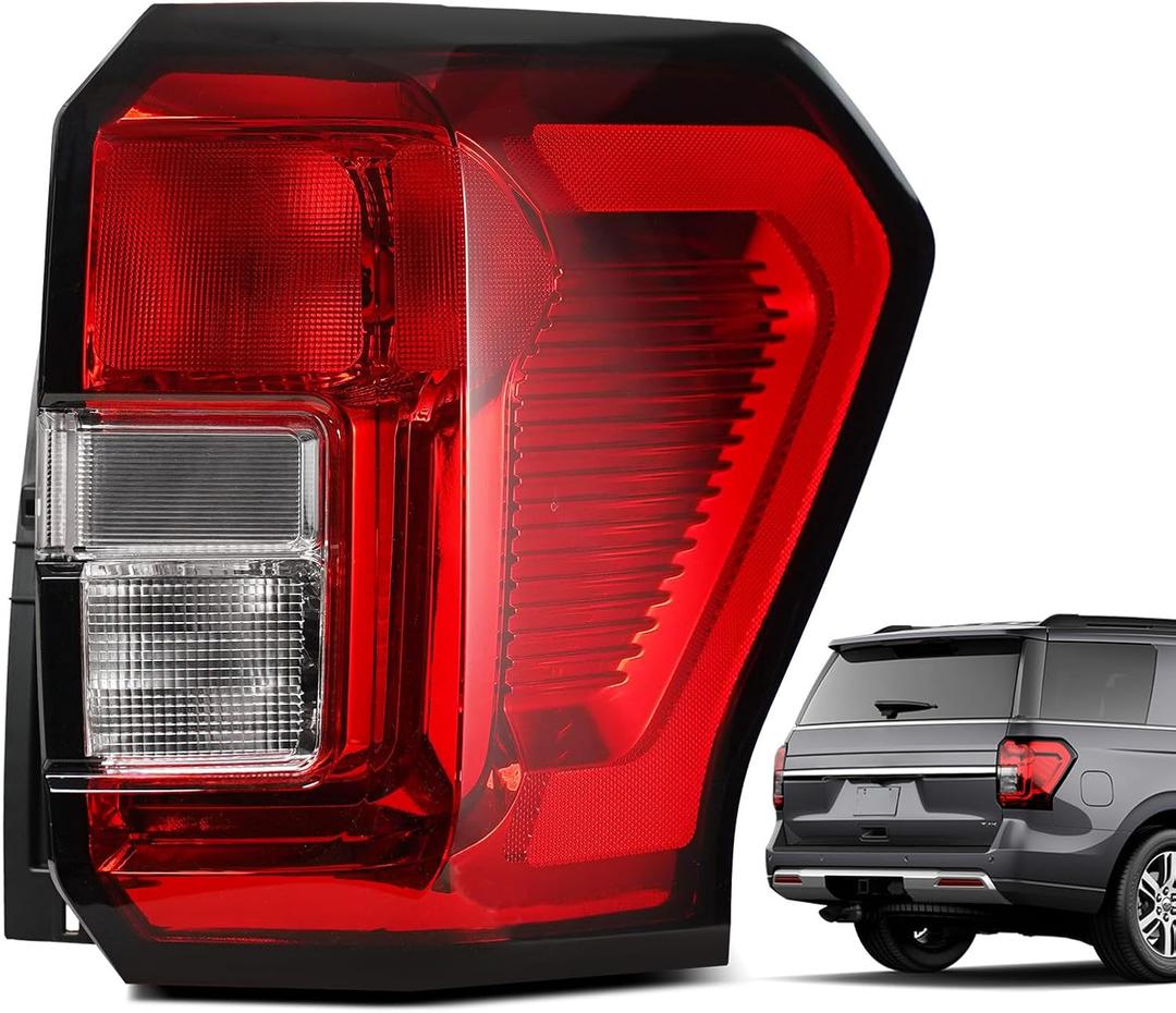 Red Chrome Halogen Tail Light Compatible with 2022-2024 Ford Expedition Taillights Rear Brake Lamp Rear Reverse Stop Brake Lamp Replacement for OEM#NL1Z13404A Right Passenger Side RH