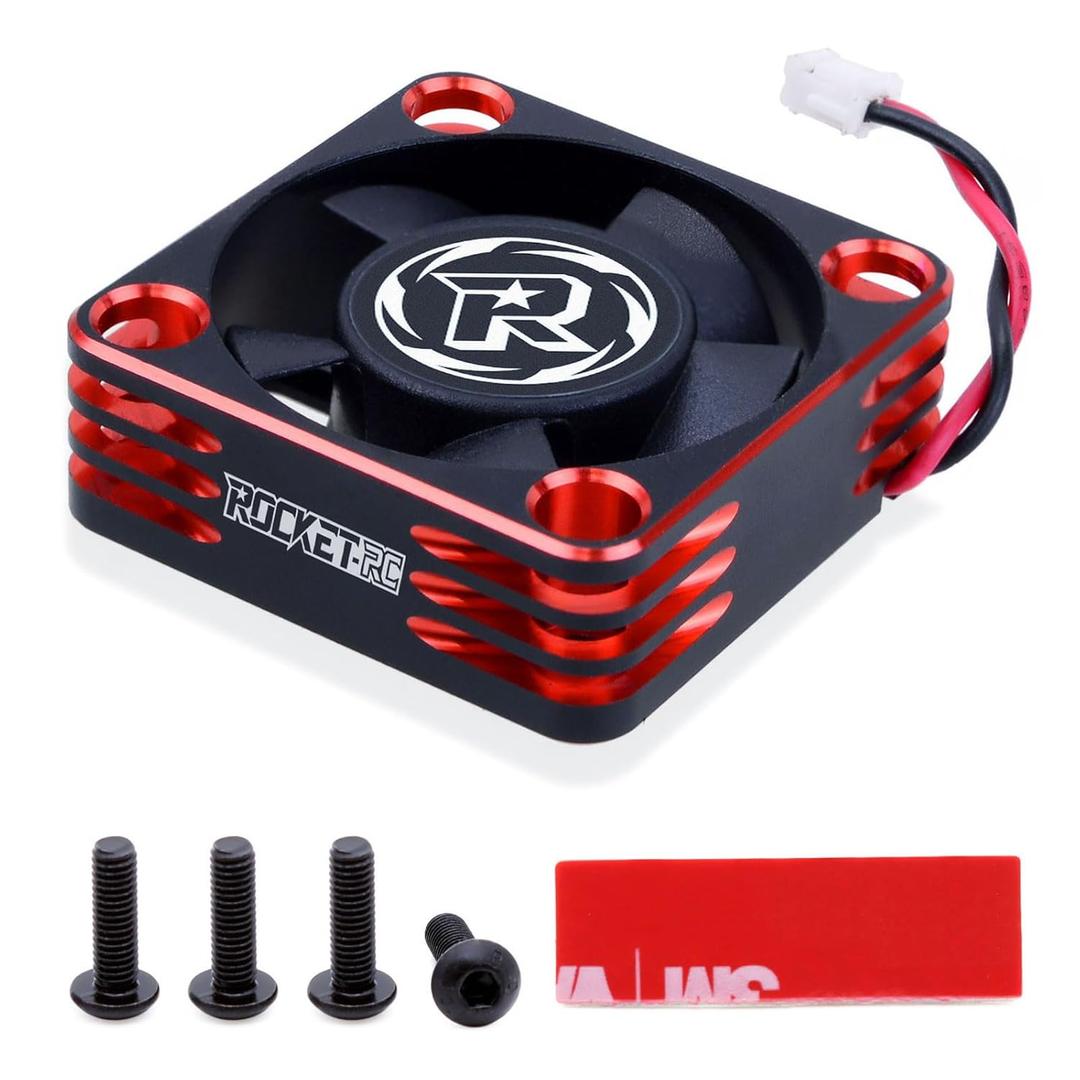 Surpass Hobby ESC Cooling Fan Heat Dissipation 28000RPM RC Cooling Fan Fitted Turbo ESC A3 for RC Car 1/8 1/10 (Red&Black)