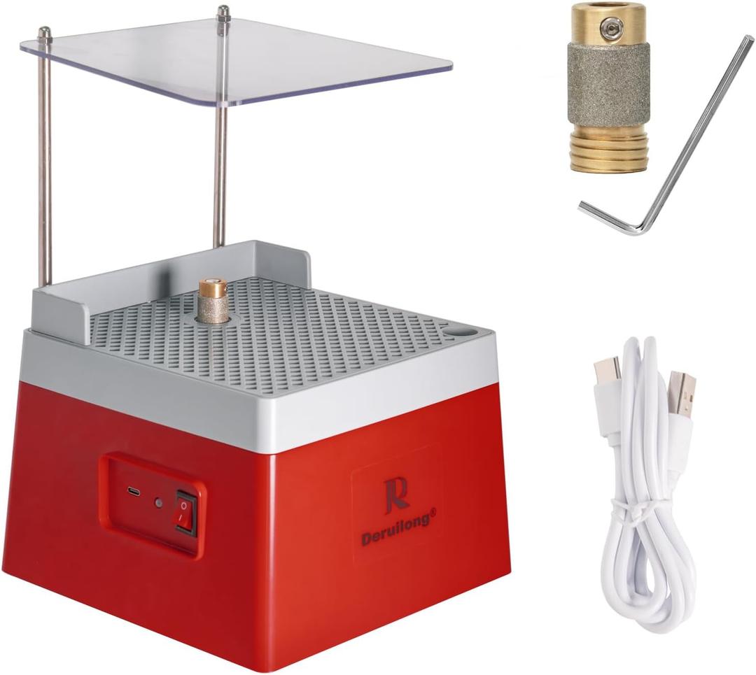 Cordless Rechargeable Stained Glass Grinder Art Grinding Tool with 5/8" Grinding Bit