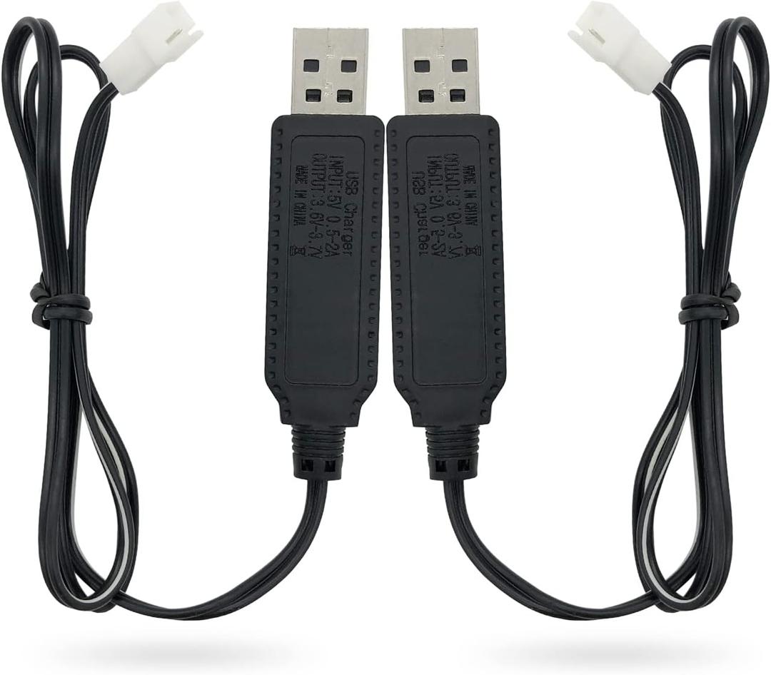 Charger Replacement for Carrera Mario Remote Control RC Car Battery, USB Charging Cable Cord 2 ft (2-Pack) - PDEEY
