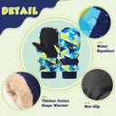 Kids Ski Gloves Waterproof Winter Snow Snowboarding Gloves Non Slip Windproof Sport Mittens for Boys Girls Youth Sledding Riding Driving Hiking (3-6 Years, Dinosaur MC02)