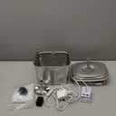 Veken Innovation Award Winner Stainless Steel Cat Water Fountain, 95oz/2.8L Automatic Pet Fountain Dog Water Dispenser with Replacement Filters & Silicone Mat, Gifts for Cats, Dogs (Silver)