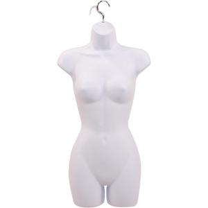 SSWBasics Female Mannequin Torso - Fits Womens Sizes 5-10 - Molded, Shatterproof & White