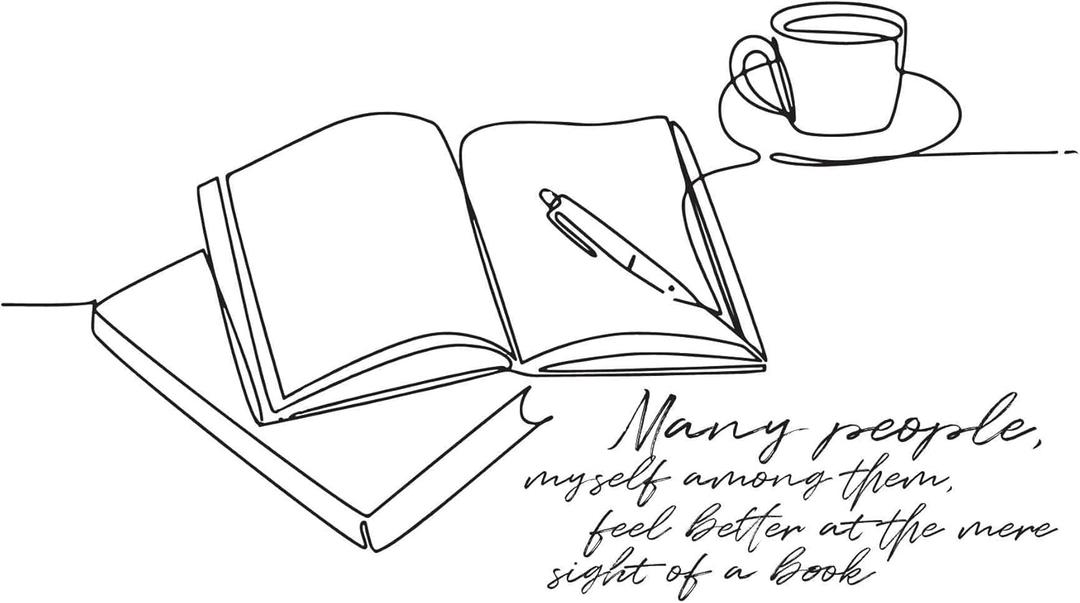 Family at The Mere Sight of A Book Happy Quote Wall Decal Decoration Books Quote Book Lovers Bookish Quotes Readers Lasts Years and Easily Removable - Size: 40 in(W) x 24 in(H)