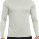 Kinglaman 7 Pack Men Dry Fit Workout Long Sleeve Athletic Gym UPF SPF UV Sun Protection Quick Dry Lightweight Shirts (L)