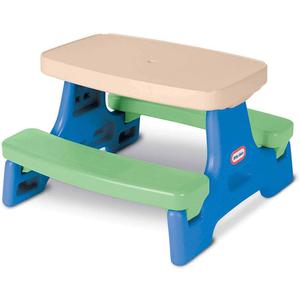 Little Tikes Easy Store Jr. Kid Picnic Play Table, Blue Green
