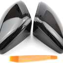 1 Pair Black Exterior Rearview Mirror Housings Door Mirror Covering Caps Compatible with VW Pas-sat B7 CC