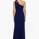 Betsy & Adam Women's Women's Floor-Length, One-Shoulder Dress with Side Ruched Detail, 2