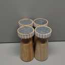 4pcs Wooden Candle Holders with White Designe