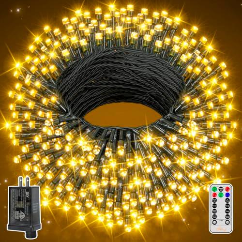 Ollny Christmas Lights 262FT 800LED, Plug-in Outside Tree Lights with Timer and 8 Modes, Remote Control Waterproof Dimmable Outdoor String Light for House Yard Patio Xmas Decorations(Bright White)