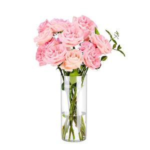 Guluto Clear Flower Vase, Non-breakable Vases, 5" W x 8" H, Acrylic Vase, Aesthetic Room Decor Cylindrical Modern Flower Vases for Table Centerpiece, Home Decor, Women Floral Arrangement Gift