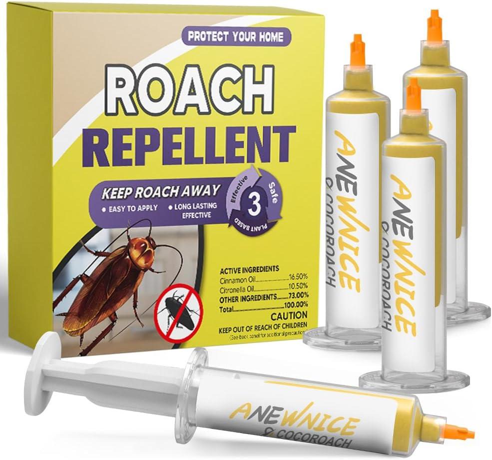 fcesiweg Roach Repellent for Indoor Use, Cockroach Repellent for Kitchen, Roach Repellent for Home,Car,Pet and People Safe,Simple to Use 4 Pack