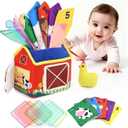 weirtoya Baby Tissue Box Toy 6 to 12 Months for Babies Toys Montessori Toys Learning Toys Sensory Toys Boy Girl Gifts for Babies 6 12 18 Months Old Christmas Baby Stocking Stuffers