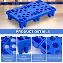 8 Pcs Plastic Pallets for Basement Storage Nestable Moisture Waterproof Lightweight Floor Pallets with Breathable Grid for Indoor Outdoor Supermarket Warehouse (19.6 x 11.8 x 3.9 Inch, Blue)