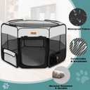 Akinerri Portable Dog Playpen, Foldable Pet Play Pen for Puppy Cat, Black