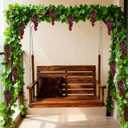 5Pcs 36 Leaves Artificial Greenery Garlands Hanging Leaves with 5 Strings 36 Purple Grapes for Faux Grape Leaf Garland Vine Plants for Indoor Outdoor Wedding Garden Home Party Wine Rack Decor