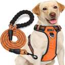 No Pull Dog Harness Adjustable Reflective Oxford Easy Control Medium Large Dog Harness with A Free Heavy Duty 5ft Dog Leash Medium