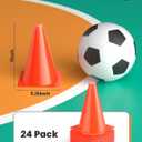 GHB Soccer Cones 7" 9" of 12 24 Pack Disc Soccer Sport Cones Training Field Marker Agility Cones for Basketball, Coaching, Practice Equipment Includes Drills Guide