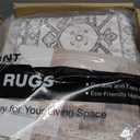 Area Rugs for Living Rooms - 6x9, Boho Non-Slip Low Pile Carpet Machine Washable Rugs for Bedroom, Farmhouse, Office, Dining Room (Beige)