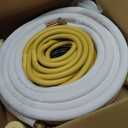 33FT Mini Split Line Set 1/4*3/8 OD HVAC Copper Tube Pipe Extension,3/8 Thickened PE Insulation Coil Air Conditioner Twin Copper Line Heating Equipment Hose with Flared Nuts (33FT (1/4+3/8) with wire)