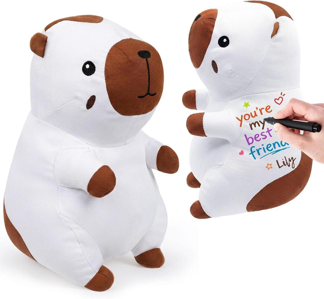 Blank Capybara DIY Toys Make Your Own Stuffed Holiday Plush Gifts Stuffed Teddy Animal for Graduation Birthday Friends Gift(Capybara), 16 inches