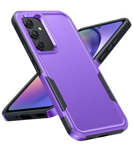 FNTCASE for Samsung Galaxy A54 5G Case: Dual Layer Full Shockproof Protective | Rugged Heavy Duty Durable Cell Phone Cover | Soft Slim Matte Lightweight Textured (Purple)