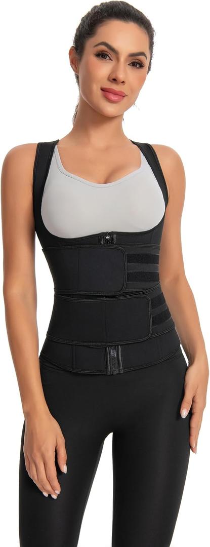 Corset Top Bodysuit Plus Size Black Shapewear Waist Trainer Corset Top (Black, XXL)