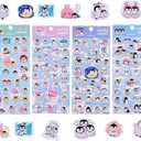 4 x 4 Sheets Cute Little Penguin Family Stickers - Mini Cartoon Stickers for Kids, DIY Decorative Items, Perfect for Notebooks, Phone Cases, and More