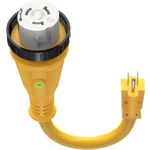 Kohree 50 Amp to 15 Amp 110V RV Adapter Plug, 15 Amp Male to 50 Amp Female RV Power Adapter Cord 12", RV Dogbone Electrical Adapter with Twist Lock Plug & LED Indicator