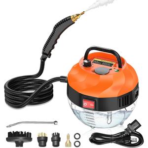 Steam Cleaner,2500W Steam Cleaner, High Pressure Steamer for Cleaning, Handheld Portable Steam Cleaners for Home, Steamer for Car,Upholstery, Kitchen, Bathroom, Grout and Tile (Orange-B)