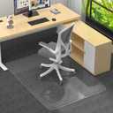 Office Chair Mat for Low Pile Carpet with Lip, 36" x 48" Clear Heavy Duty Plastic Floor Protector for Smooth Rolling Desk & Computer Chairs, Under Desk Chair Mat for Home Office