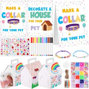 Aoriher 181 Pcs Adopt a Puppy Include 18 White Dog House Boxes with Holes Adoption Sign Make a Collar for Your Pet Decorate a House for Your Pet and More for Dog Party Supplies