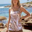 ROSEWE 2025 Tankini Swimsuits for Women, Two Piece Bathing Suits with Shorts, Modest Tank Top Swim Dress (M)