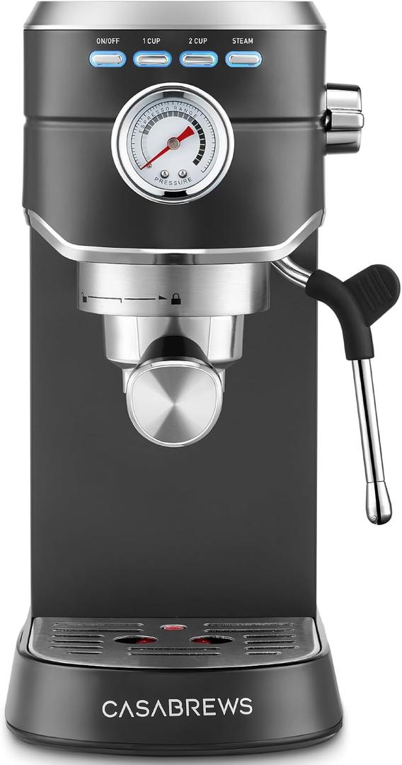 CASABREWS CM5418 Espresso Machine 20 Bar, Stainless Steel Espresso Maker with Milk Frother, Compact Cappuccino Machine for Home, Small Espresso Coffee Machine for Latte, Black