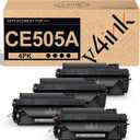 v4ink 4PK CE505A Toner Cartridge Compatible Replacement for HP 05A Toner Cartridge Black Ink for HP P2035 P2035n P2030 P2055 P2055d P2055dn Pro 400 M401n M401dne M401dw M425dn M425dw Printer