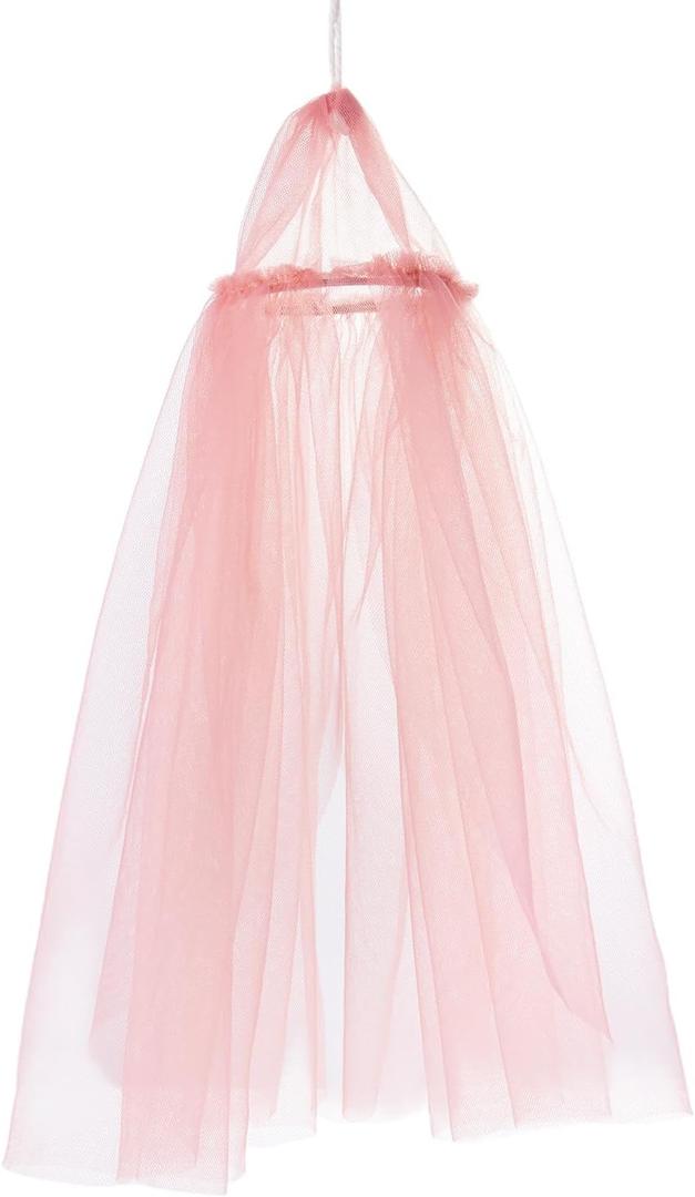 Dollhouse Bed Curtain, 1/12 Miniature Bedroom Accessories, Dollhouse Furniture Curtain DecorPink (Lotus Root Starch)