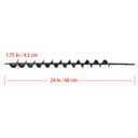 1.75Inch Wide 24Inch Long Metal Earth Auger Drill Bit, Garden Plant Flower Bulb Auger Rapid Planter Bulb Compatible Augers Machine Head with 8mm Diameter Non-Slip Hex Shank
