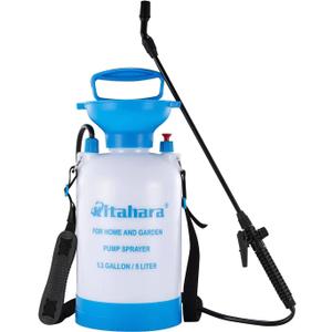 Kitahara 1.3 Gallon Garden Pump Pressure Sprayer with Pressure Relief Valve, Adjustable Shoulder Strap and Nozzles, for Yard Lawn Weeds Plant Water