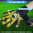 Soccer Goalkeeper Goalie Gloves Extreme Strong Control and Grip with Finger Protection High Performance Pro-Level Goalie Glove Anti-Slip Latex Palm Breathable Comfortable for Kids Youth Adult (8, Yellow)