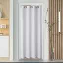 BGment Extra Long Doorway Room Darkening Curtains for Living Room, Privacy Sliding Door Bathroom Blackout Room Divider Curtains for Bedroom, Greyish White, Single Window Panels, W 52 x L 120 Inch