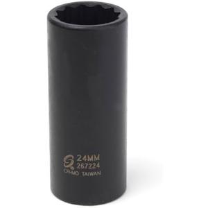 Sunex 267224 1/2-Inch Drive 24-mm 12-Point Deep Impact Socket