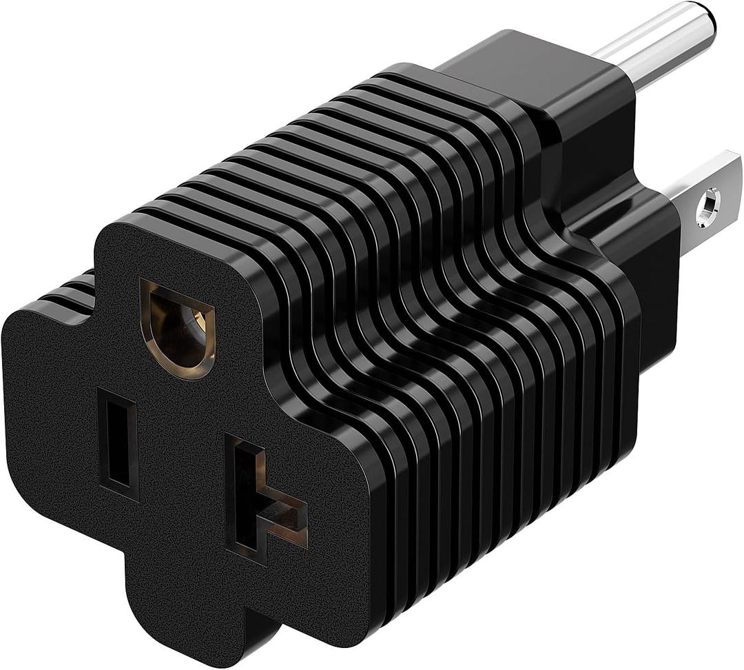 Nema 5-15P to 5-20R Adapter, 2-in-1 15Amp 125Volt to 20Amp 125Volt Power Adapter, Household 15A to 20A Adapter T-Blade 15Amp to 20Amp Adapter