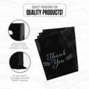 Houseables Thank You Bags, Merchandise Bags, With Handles, Plastic, For Shopping, Retail, Gift, Small Business, Boutique, Store, Customers, Product, Vendor, Events, Holiday, Black, 12x15, Bulk 100PK
