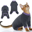 Sticky Hair Cat Clothes, Prevent Hair Loss Cat Pajamas, Soft Cat Sweaters for Cats Only, Cat Hair Sticky Onesie, Cat Recovery Suit After Surgery, Black, M