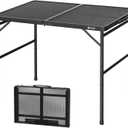 VILLEY Grill Table, 3ft Folding Camping Table with Aluminum Adjustable Legs, Portable Lightweight Camp Table for Beach Picnics and Outdoor Cooking, 3 Feet X 23.6 Inches X 25 Inches