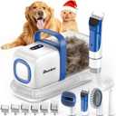 Buenkee Dog Grooming Kit with Vacuum, 15000Pa Pet Hair Clipper and Shedding Brush, 50dB Low Noise, 2L Capacity, White