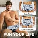 Arjen Kroos Men's Ice Silk Underwear 4 Pack Cooling Boxer Briefs for Men Quick Dry Trunks Underpants (S)