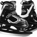 MammyGol Adjustable Ice Skates for Kids Youth Tean Hockey Lace-Up Boys or Girls Ice Skate for Beginner Age 4-12 Blue Black Teal Green Medium