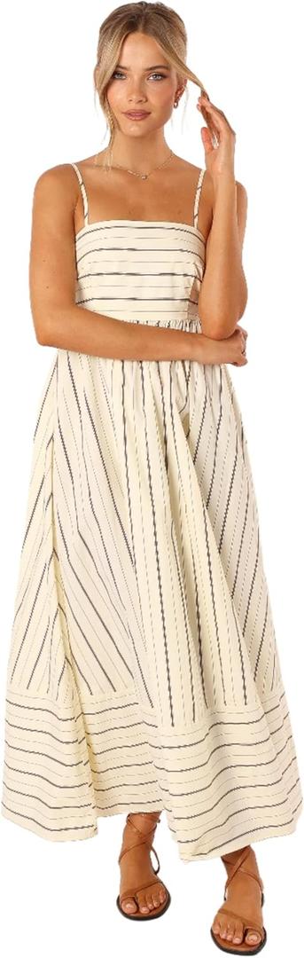 Petal & Pup Women's Pixie Maxi Dress (Medium, Beige Tan)