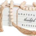 Decorative Books for Home Decor, Wooden Faux Book for Decoration, Farmhouse Stacked Display Books (GRATEFUL thankful BLESSED)